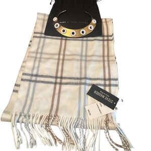 Marc Jacob Choker & Steve Madden Cream and Brown Plaid Scarf